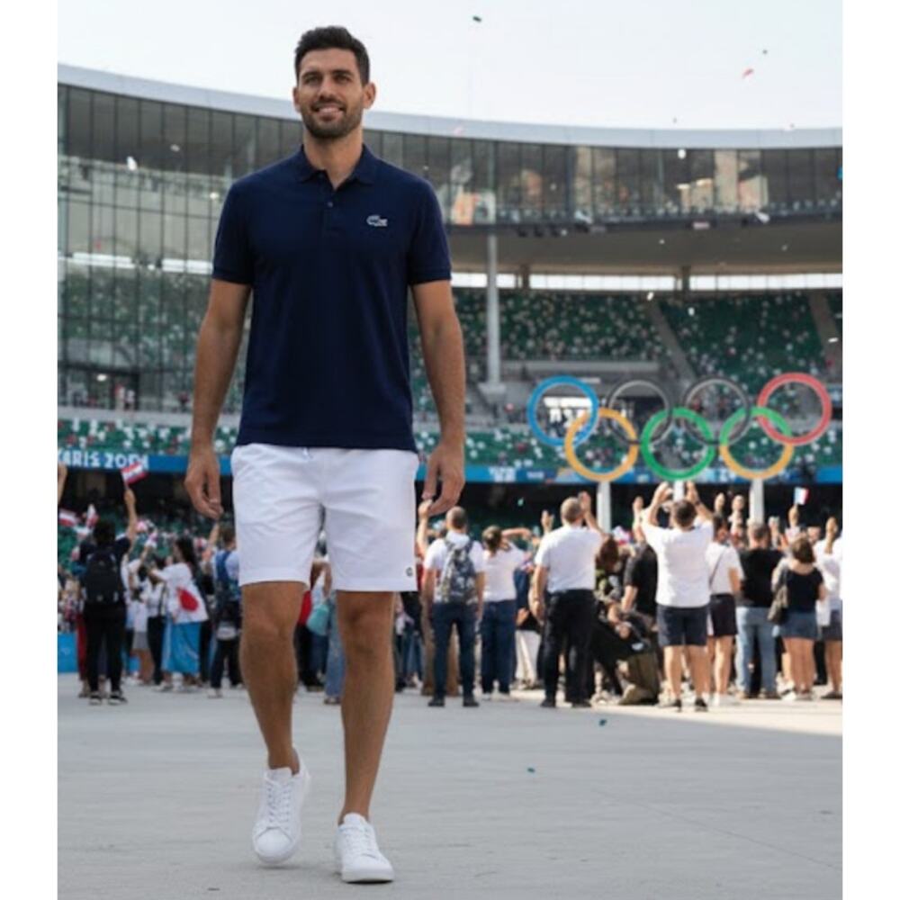 Lacoste Limited Edition Flag Polo Shirt - Navy Blue, XL